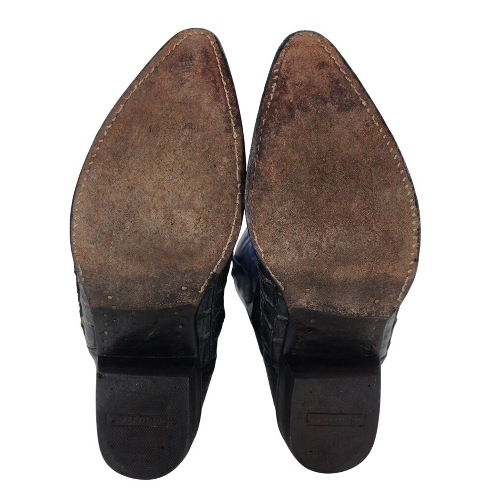 Los Altos Mens Size 10EE Blue Genuine Exotic Crocodile Leather Cowboy Western Bo - Picture 9 of 16